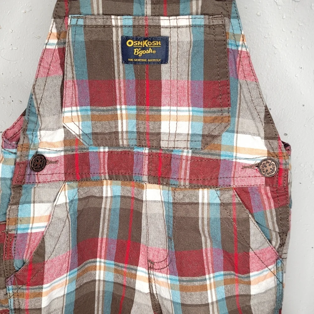 Oshkosh plaid shortalls